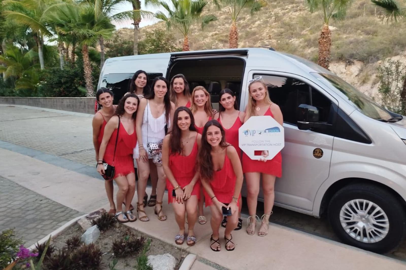 Bride by the van